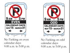 Parking rules change for winter