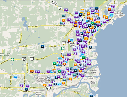January 2011 Crime Map for Thunder Bay