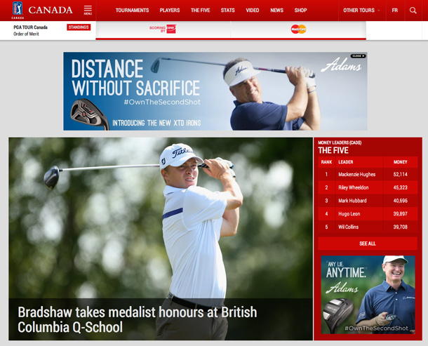 NetNewsLedger - PGA TOUR Canada New Web Portal