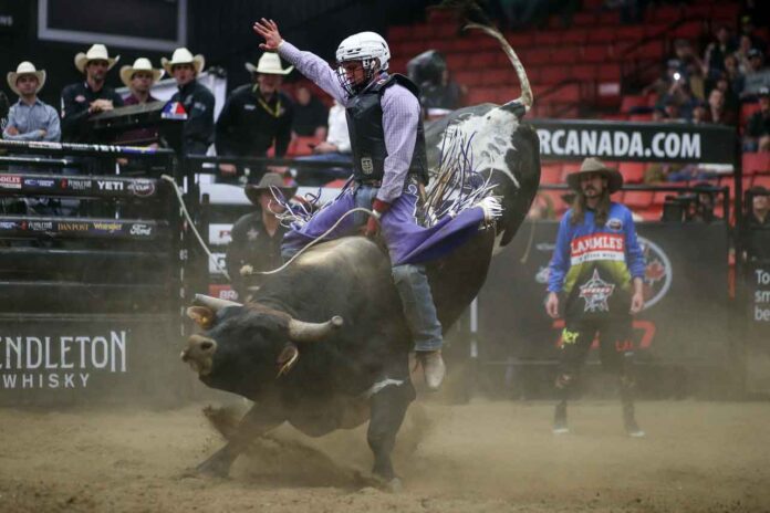 Nashville Stampede and New York Mavericks ride Supreme during the Ride-In Round en route to the 2024 PBR Teams Championship