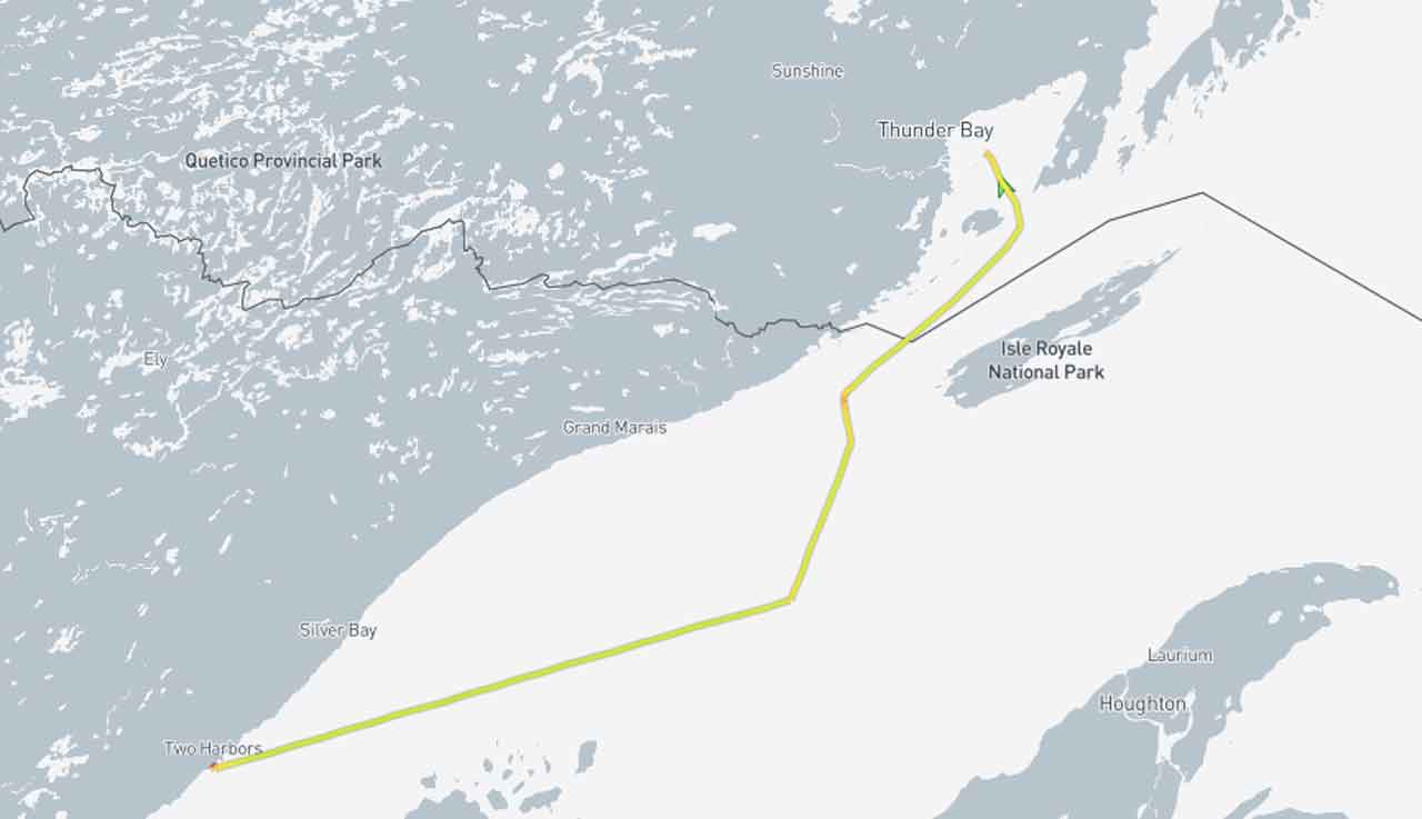 Ship Track for Cape Chaillon and Michipicoten