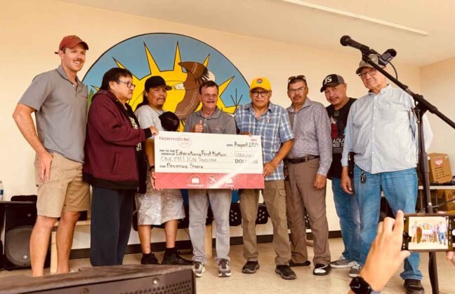 Cheque presentation to Fort Hope Chief and Councilg