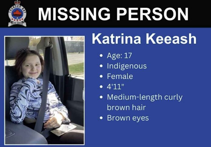 Missing Person Alert: Thunder Bay Police Seek Public's Help to Locate 17-Year-Old Katrina Keeash