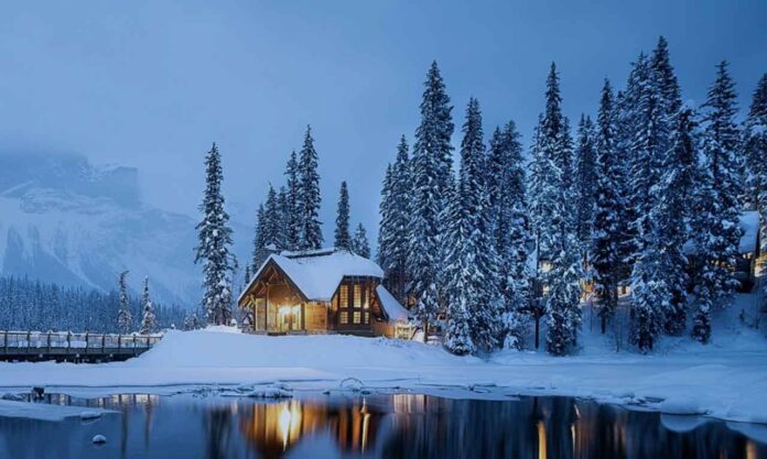 Canadian Home in Winter