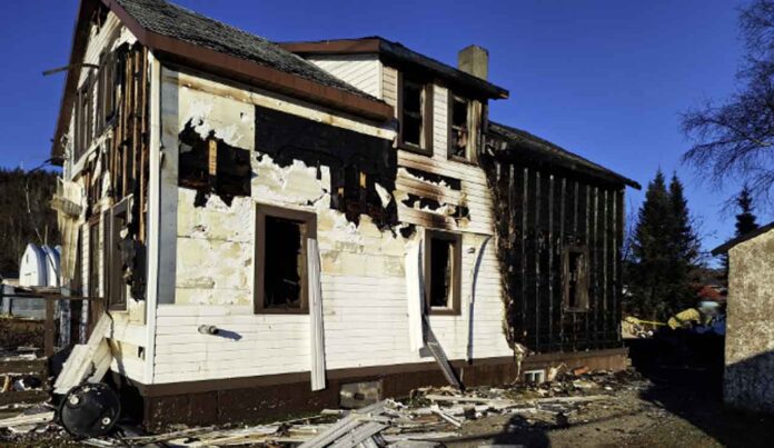 House damaged by fire