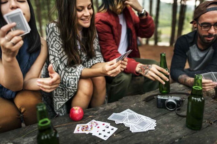 Friends playing cards