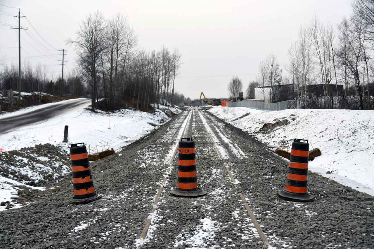 Reconstruction of the Ontario Northland Rail yard bypass in North Bay (October 2024)