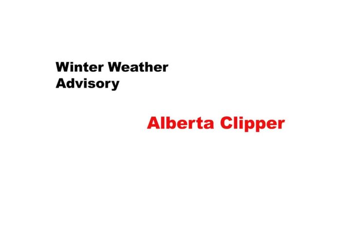 Weather Advisory Alberta Clipper