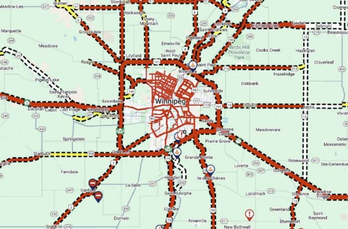 Blizzard causes Road Closures in Winnipeg