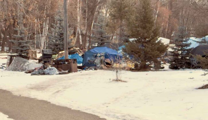 Homeless Encampment on McVicars Creek where fire happened.